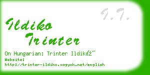 ildiko trinter business card